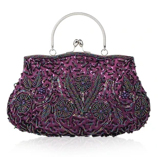 Appliqued Beaded Handbag