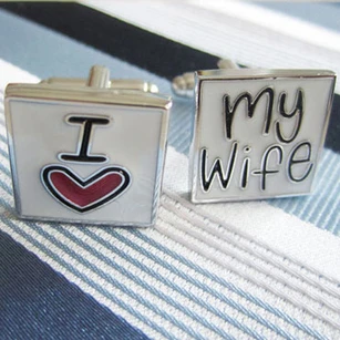 Alloy Printed Groom Cufflinks