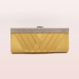 Rhinestone Woven Clutch