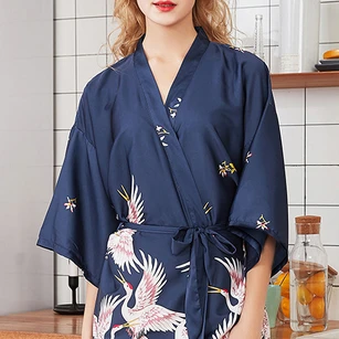 Floral Bride Bridesmaid Short Robe