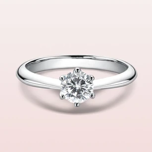 Solitaire Round Cut 925 Silver Wedding Rings