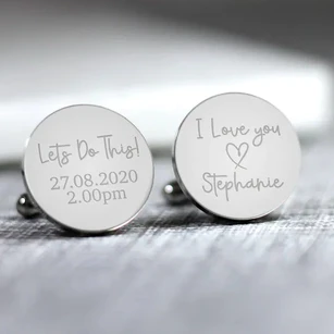 Personalised Engraved Groom Cufflinks