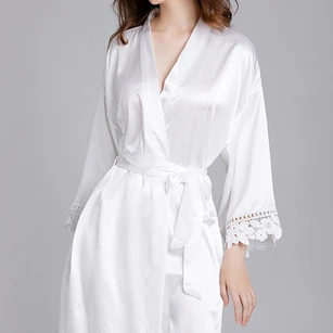 Laced Plain Bride Bridesmaid Robe