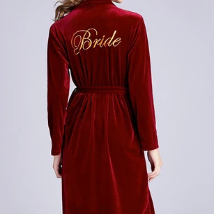 Bride Bridesmaid Embroidery Long Robe