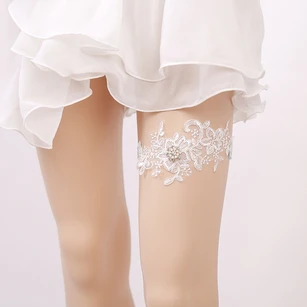 Lace Handmade Beaded Lace Elastic Garter Within 16-23inch