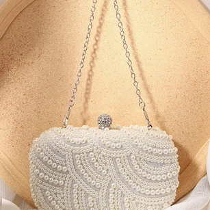 Curved Pearl Clutch