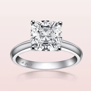 Solitaire Cut Four-Prong Princess Setting Engagement Rings