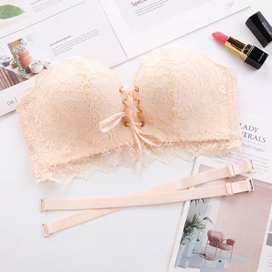 Elegant Strapless Bra with Lace