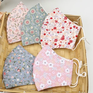 Non-medicial Floral Printed Cotton Reusable Face Mask In Multiple Colors