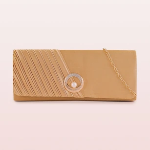 Satin Clutch with Pearl