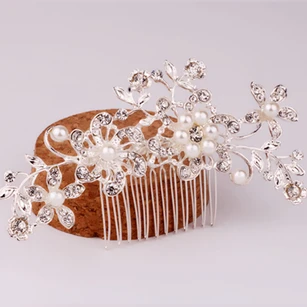 Korean Pearl Flower Gold Hair Comb