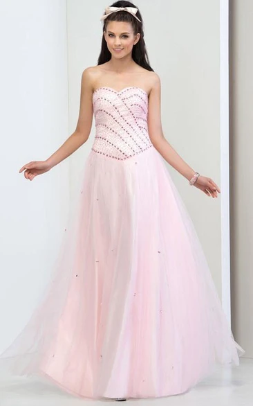 Ericdrsess A-Line Sweetheart Beading Lace-up Prom Dress