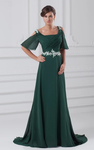 Brilliant Sequined Half Length a Line Chiffon Special Occasion Dresses