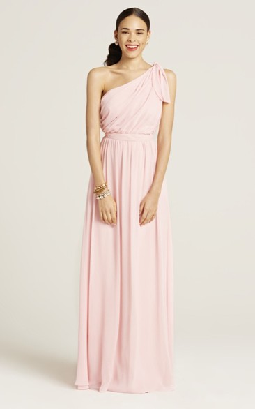 One-Shoulder Stylish Dress With Ruching Detail