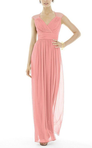 Illuson Ruched Chiffon Bridesmaid Dress