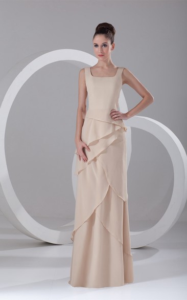 Gorgeous Maxi Sheath Square Chiffon Special Occasion Dresses