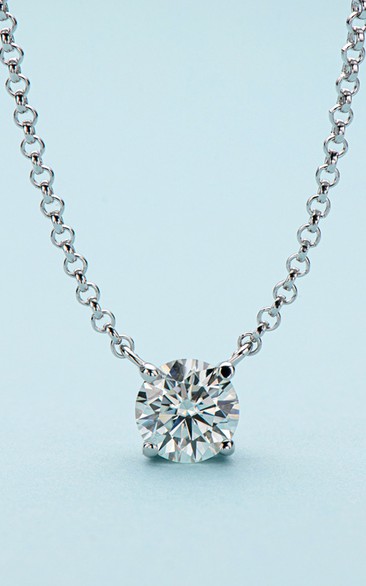 Classic Round Brilliant Cut Moissanite Necklace