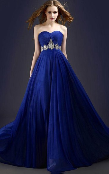 Stunning A-Line Sweetheart Beading Long Prom Dress