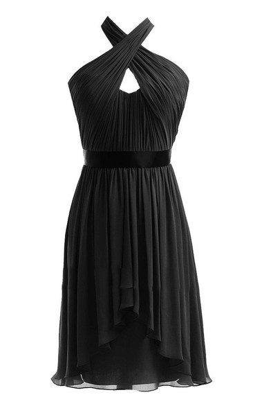 Sleeveless Asymmetrical Dress With Criss-cross Style