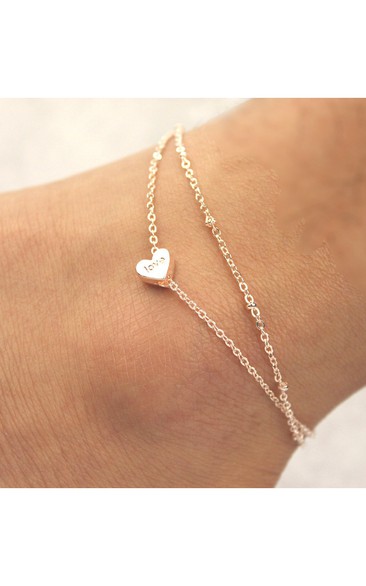 Double Love Fashion Color Gold Anklet Jewelry