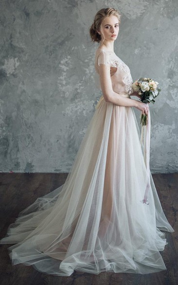 Chiffon&Tulle&Lace Dress With Beading&Appliques