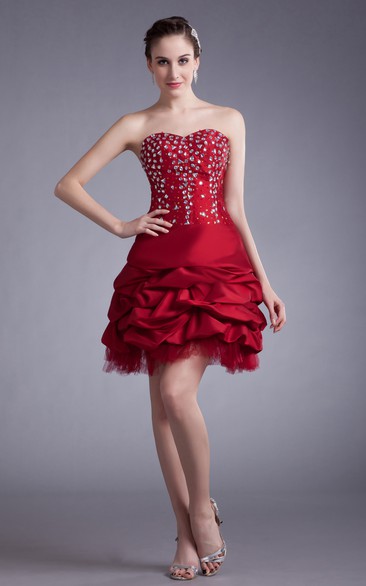 Sweetheart Short Dress With Beading and Ruffles