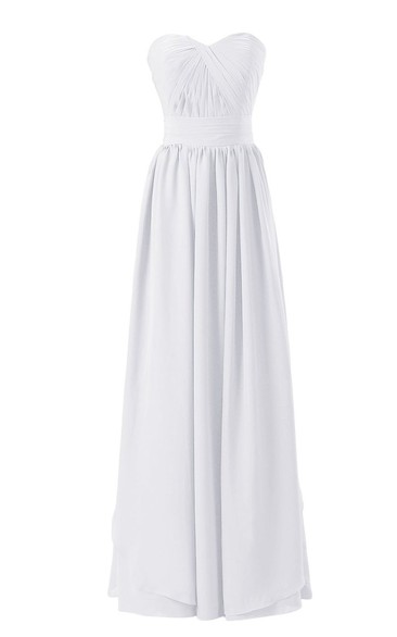 Sweetheat Ruched Long Pleated Chiffon Dress