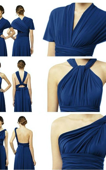 Elegant A-Line Chiffon Evening Dresses Floor Length Convertible Bridesmaid Dresses