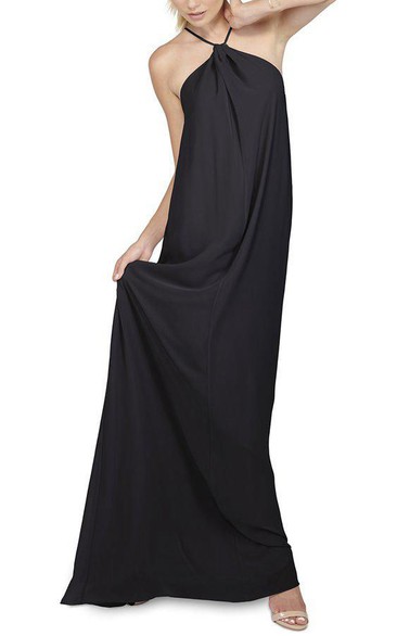 Halter Floor-length Chiffon Bridesmaid Dress