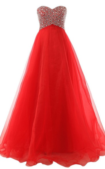 Sweetheart Beading Ball Gown With Tulle Overlay