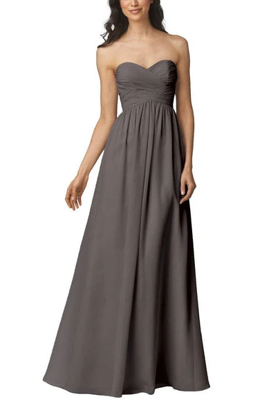 Strapless Criss-cross Chiffon Bridesmaid Dress