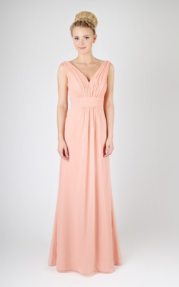 A-Line Graceful Long Dress With Deep-V Back