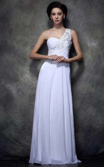 Column One-shoulder Sequins Floor-length Polina's Evening Dress