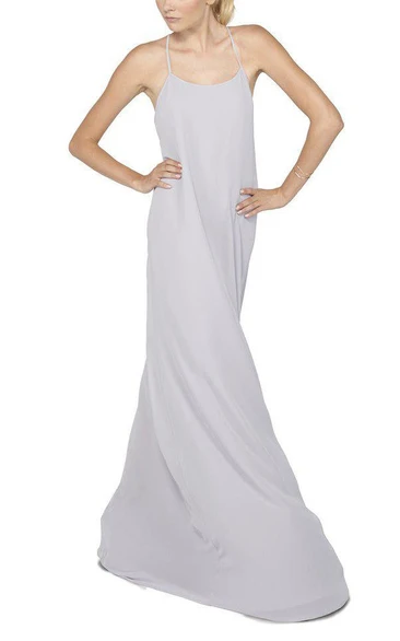 Spagetti Straps Chiffon Floor-length Dress