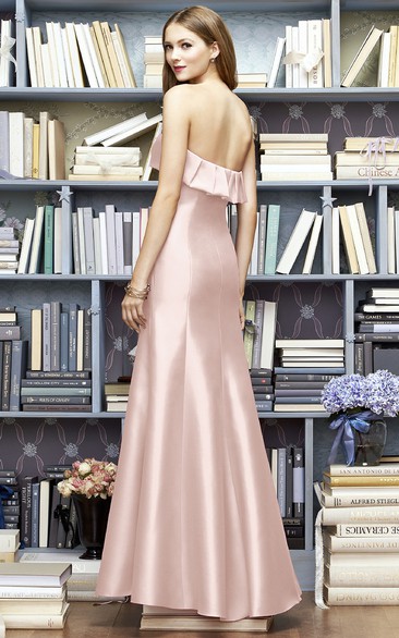 A-Line Satin Long Simple Sweetheart Dress