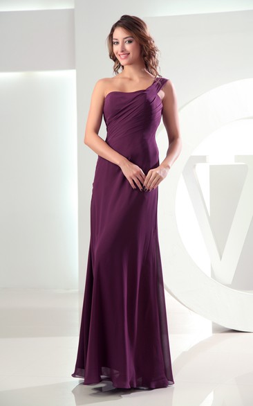 Adorable Chiffon Sleeveless Floor-Length Dress With Ruching