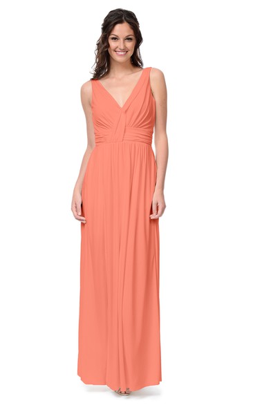 Empire V-Neck Chiffon Sleeveless Enchanting Long Dress