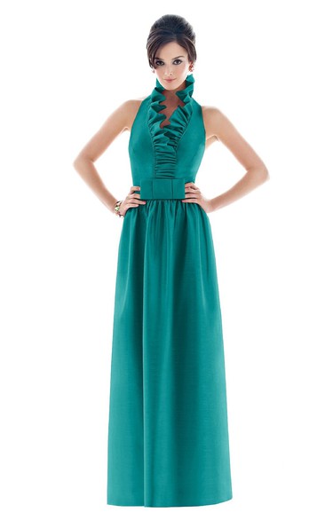 Floor-Length Charming Halter Dress With Zipepr Back