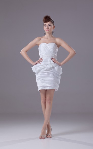 Sweetheart Mini Body-Fitting Beading and Dress With Ruffles