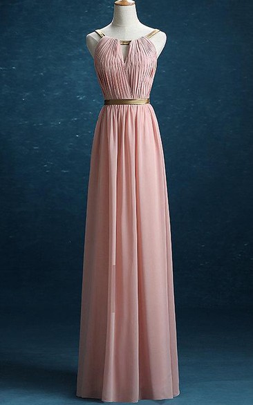 Floor-length Chiffon&Satin Dress