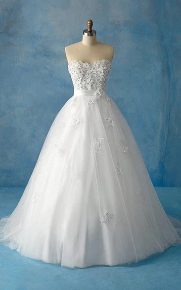 Sweetheart Tulle Ball Gown With Beaded Bodice