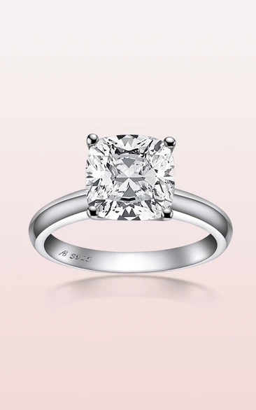 Solitaire Cut Four-Prong Princess Setting Engagement Rings