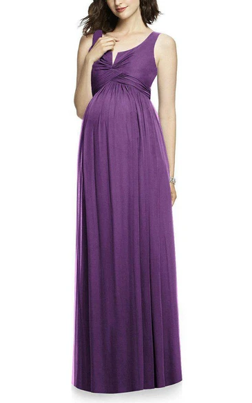 Maternity Ruched Long Bridesmaid Dress