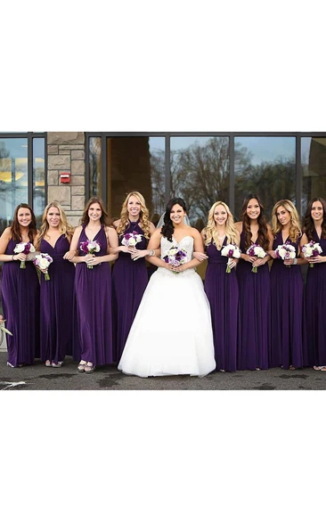 Purple Floor-length Jersey Dress