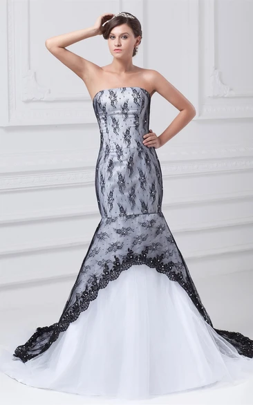 Captivating Trumpet Beaded Satin Appliqued Tulle Special Occasion Dresses
