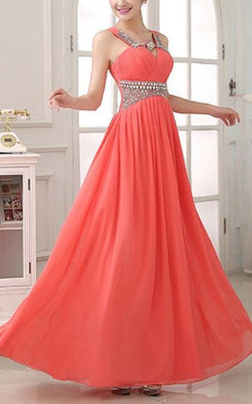 Charming Criss-Cross Beading A-Line Prom Dress