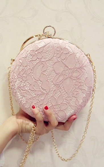 Round Laced Crystal Clutch