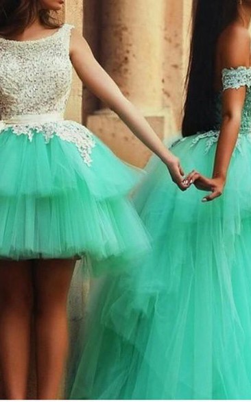 Timeless Illusion Sleeveless Tulle Homecoming Dress With Lace