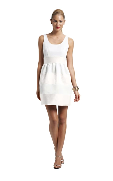 Sleeveless Short Satin Dress With Scoop Neckline