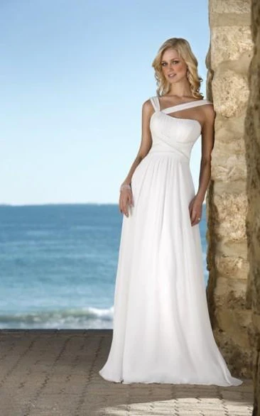 Hot Selling sheath V-Neck Chiffon Wedding Dress